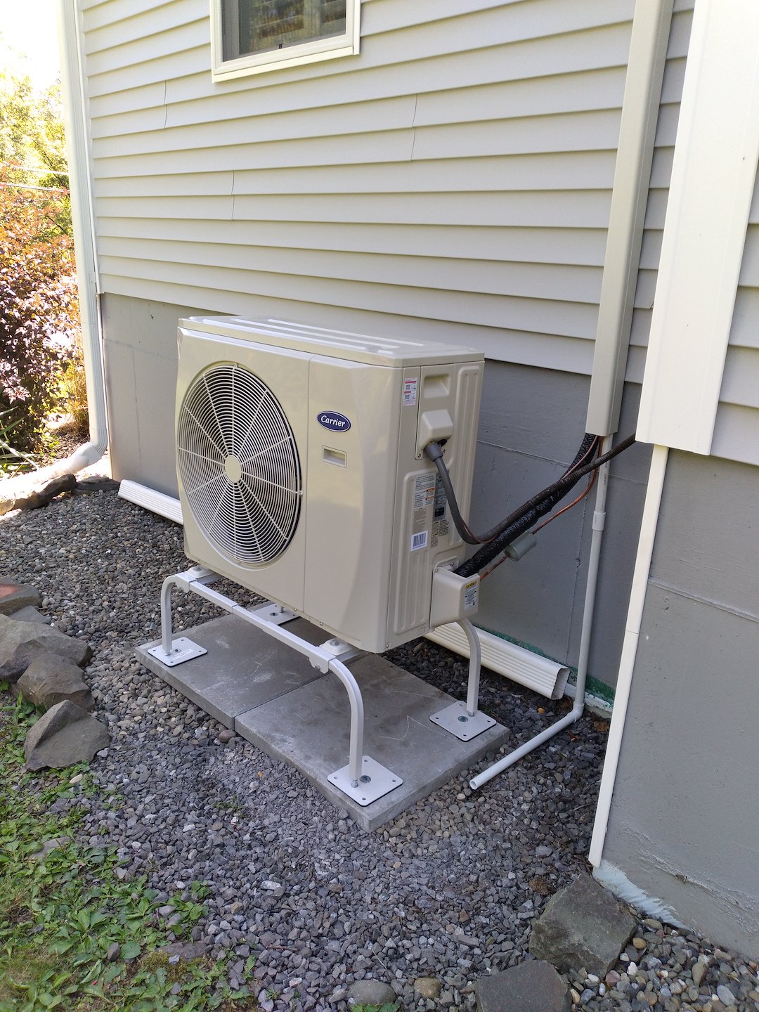 New Carrier heatpump installation in Saugerties NY.
